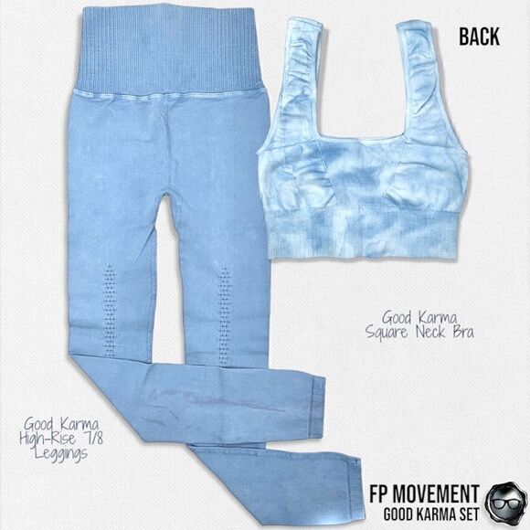 FP MOVEMENT GOOD KARMA SET: TIE DYED SQUARE NECK BRA + HIGH-RISE LEGGINGS M/L - Picture 5 of 13